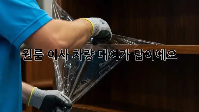 원룸 이사, 차량 대여가 답이에요!