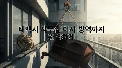 태백시 사무실 이사? 방역까지 완벽하게!